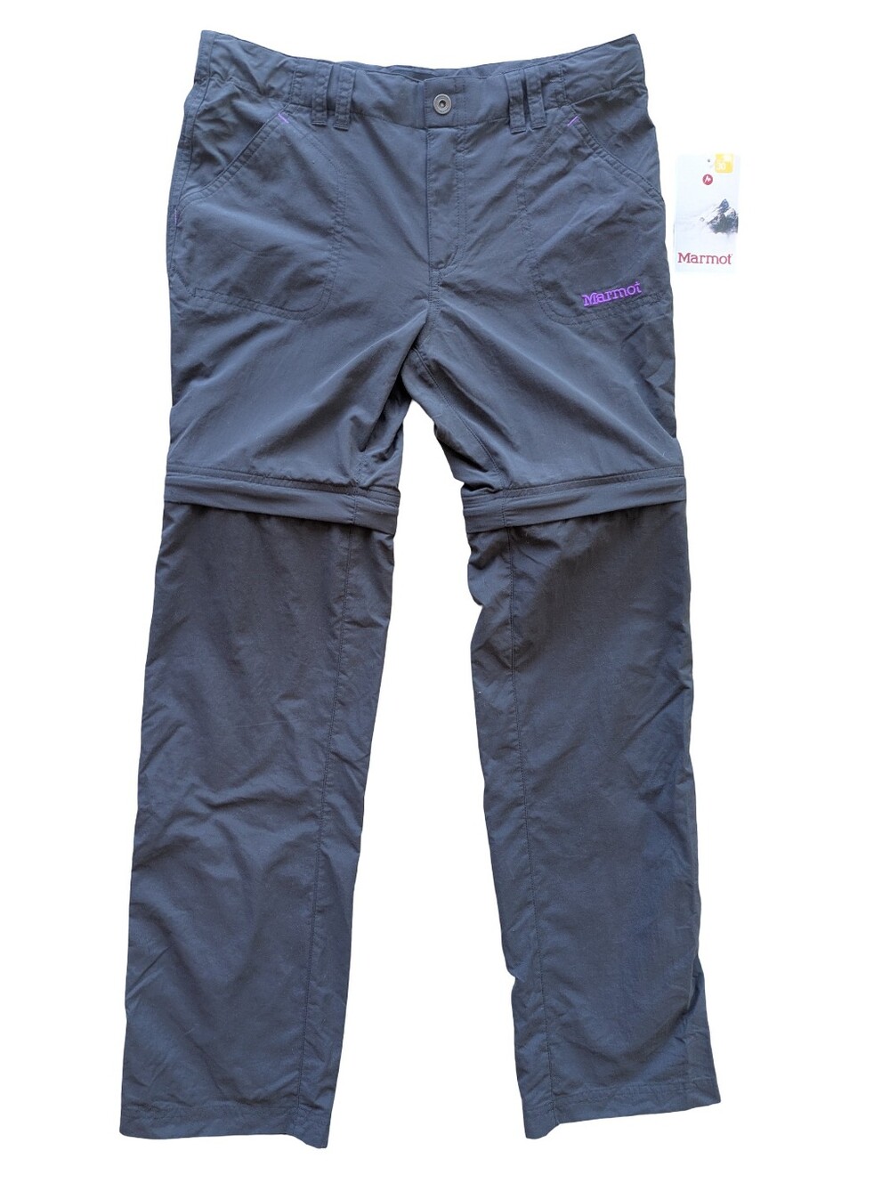 NWT Marmot Girls Lobo's Convertible Pant XL UPF Outdoor Hiking Adjustable Gorp